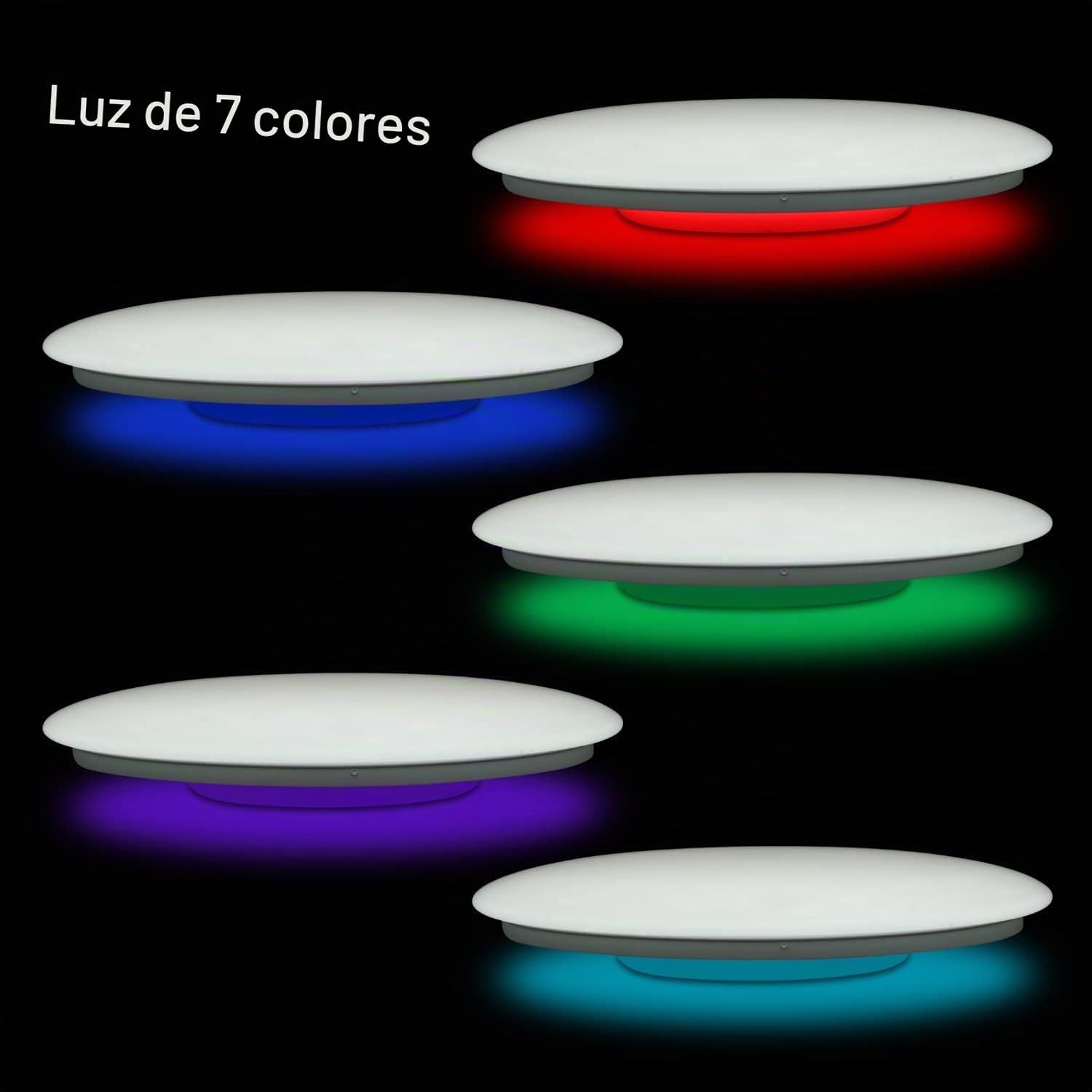 40CM 36W Starry Sky WIFI Music Luz de Techo LED Compatible con Alexa Google Home con Altavoz Bluetooth, Cambio de Color RGB y Control Remoto Iluminación Interior Regulable para