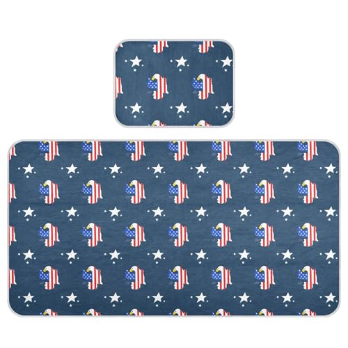 Takiito American Flag Designs Baby Cooling Mattress Pad, Soft & Breathable Cooling Mat Keep Baby Cool in Summer 28x52 in, Nursery Essential