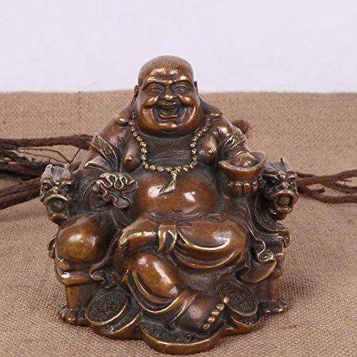 Statue de Bouddha assis en bronze sculpté, artisanat d'art métallique raffiné