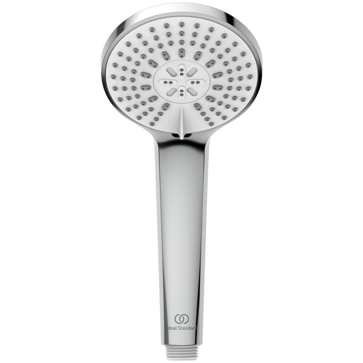 Ideal Standard Idealrain ducha de mano de 3 funciones, Eco – Cromo | Ducha de mano con limitador de caudal a 6 l/min (a 3 bar), 3 tipos de chorro, boquillas EasyClean, BD903AA