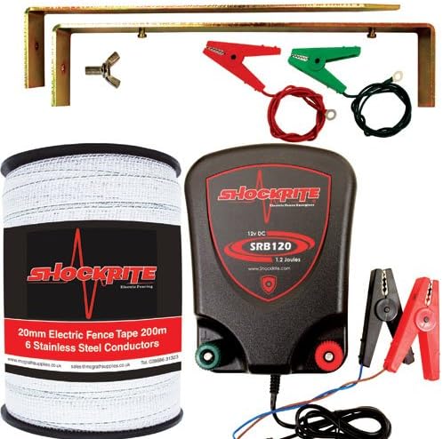 Electric Fence 12v Energiser SRB120 1.2J 200m 20mm White Tape