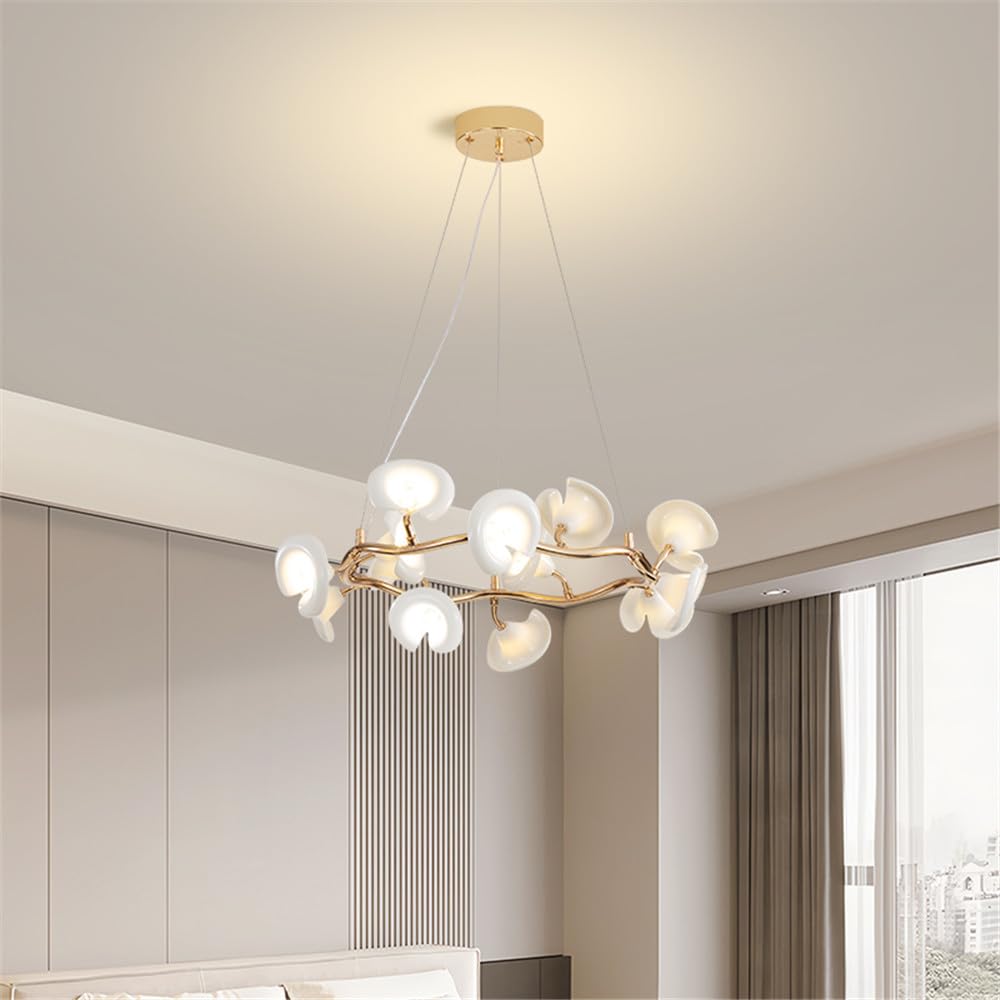 SXWNBIFH Contemporary Ceramic Living Room Chandelier LED Fashion Art Restaurant Bedroom Study Villa Hotel Cafe Bar Counter Pendent Lamp (C D60CM)
