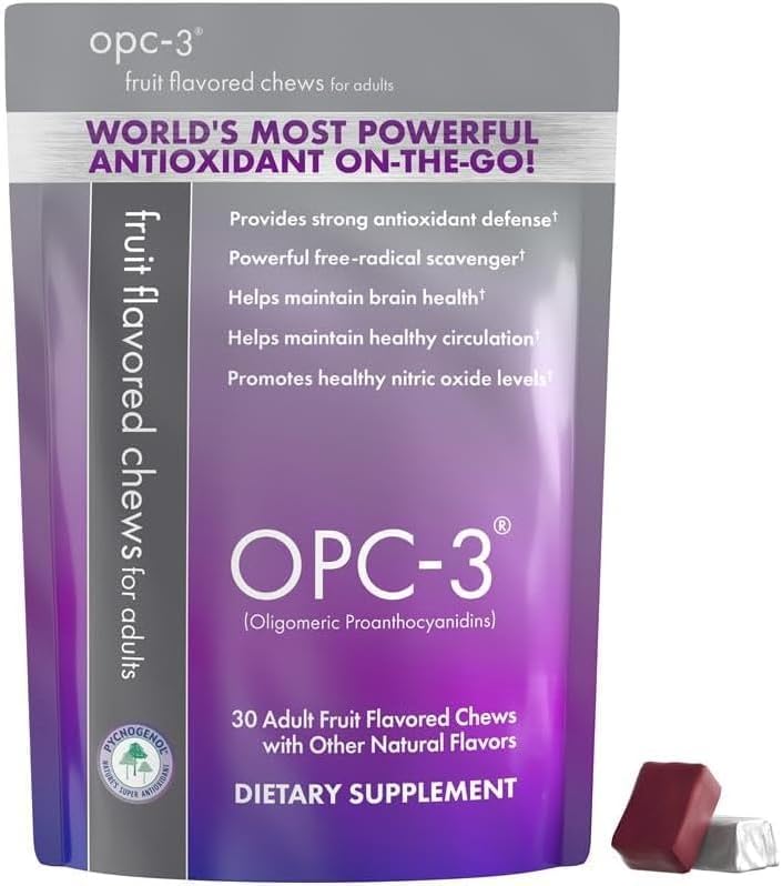 Isotonix Chews – Antioxidant Supplement – Pycnogenol, Grape Seed Extracts, Bilberry, Red Wine & Pine Bark Extracts – for Heart & Circulatory Support – 30 Servings