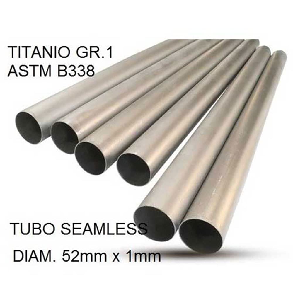 Echtes Titanrohr Seamless D. 52 mm x 1 mm L.1000 mm entspricht einem laufenden Meter