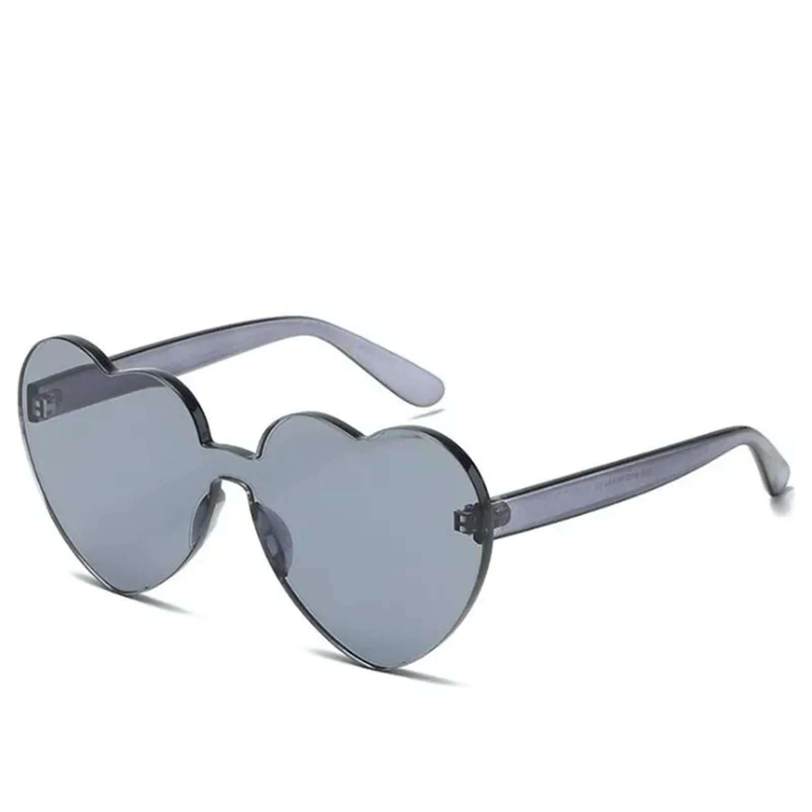 20pcs Heart Sunglasses for Women Men Rimless Eyewear Female Sun Glasses For Night Out Party(Grey)
