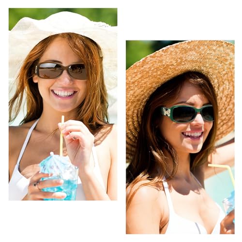 Image of HAOLOTA Women's Polarized Sunglasses - Fashionable Wraparound Butterfly Design with UV400 Protection