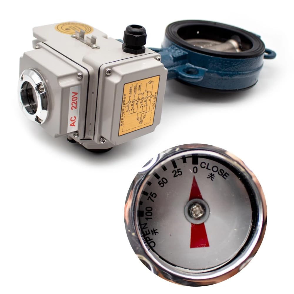 Toplionace Valvola a Farfalla con Flangia Elettrica Morsetto Valvola Attuatore Valvola Acqua Tenuta Morbida, D971X-16 (DN80, CA 220V)