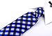 Scott Allan Collection Blue & Black Gingham Plaid Ties for Men - Woven Striped Necktie - Blue and Black Wedding Ties for Groom