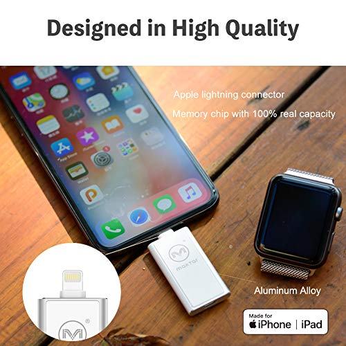 Flash Drives for iPhone, Backup Photos and Videos, Photo Backup Device, Compatible with Your iPhone and iPad, External Storage & Memory Expansion -【Silver 64GB】 - Thumbnail 2
