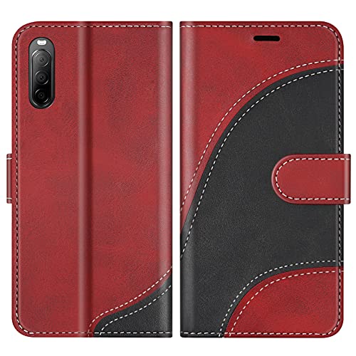 BoxTii Coque pour Sony Xperia 10 II, Portefeuille Etui en Cuir PU, Magnétique Protection Housse Coque pour Sony Xperia 10 II, Rouge