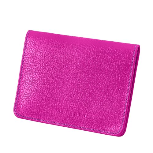 Carteira Feminina de Couro Bovino Legítimo p/Cartões, RG, CNH e Cédulas Dobradas Mariart 649 (Pitaya)