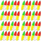 YOTO Peg Floats,54pcs Foam Cigar Floats for Catfih,Fishing Float for Crappie,Fishing Cork for Santee rig