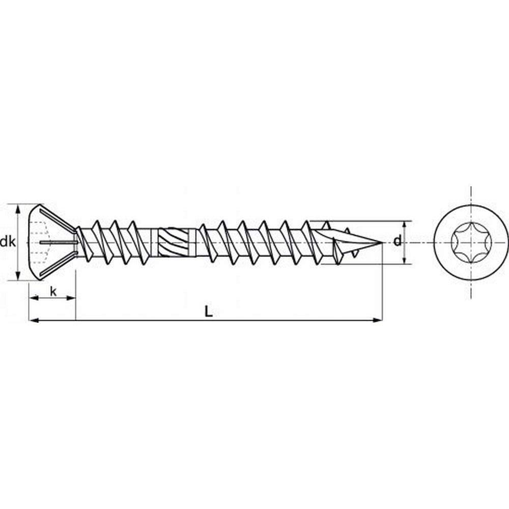 Tornillos para madera (300 unidades, cabeza avellanada, 5 x 70, doble rosca, Torx, acero inoxidable A2)