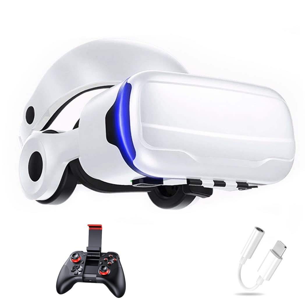 Gafas de Realidad Virtual, 3D VR Gafas con Controlador Bluetooth para Juegos Visión Panorámico VR Glasses para iPhone 13 Pro Max/13 Pro/13/12/11, para Samsung Galaxy S21, Huawei, Xiaomi ( Size : Ios )