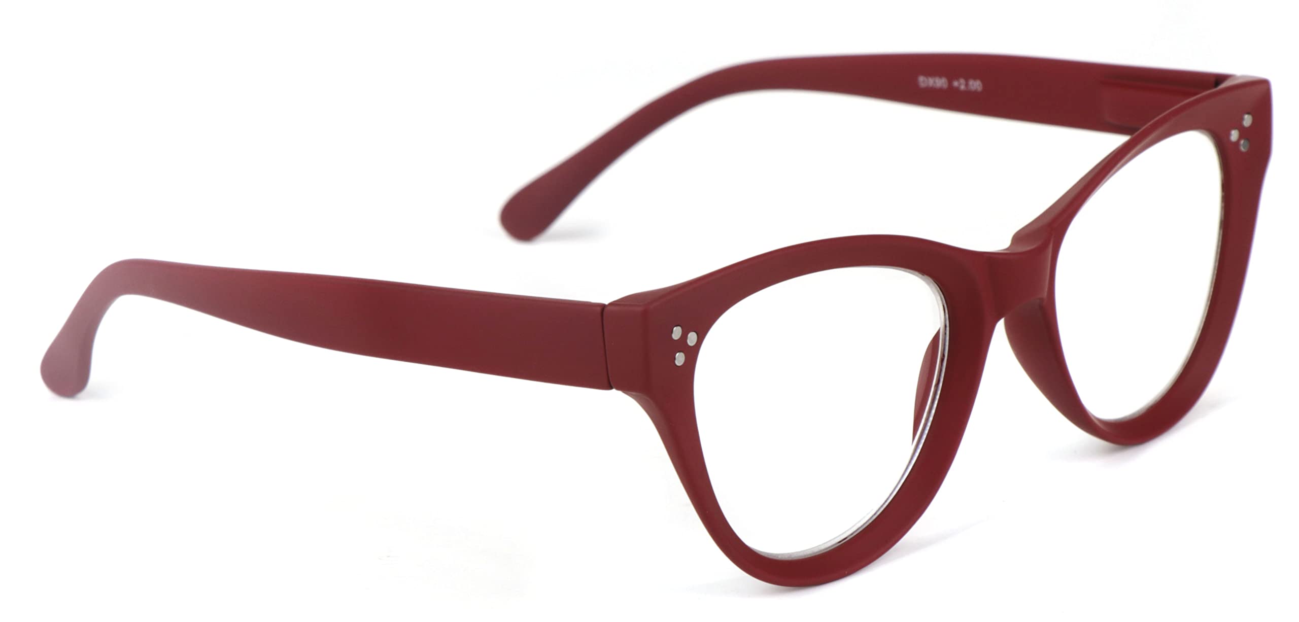 Fads & Fashions Women's Red Cat Eye Bold Framed Stylish Retro Reading Glasses With Spring Hinges Dx90 (, 1.5, Multiplier_x)