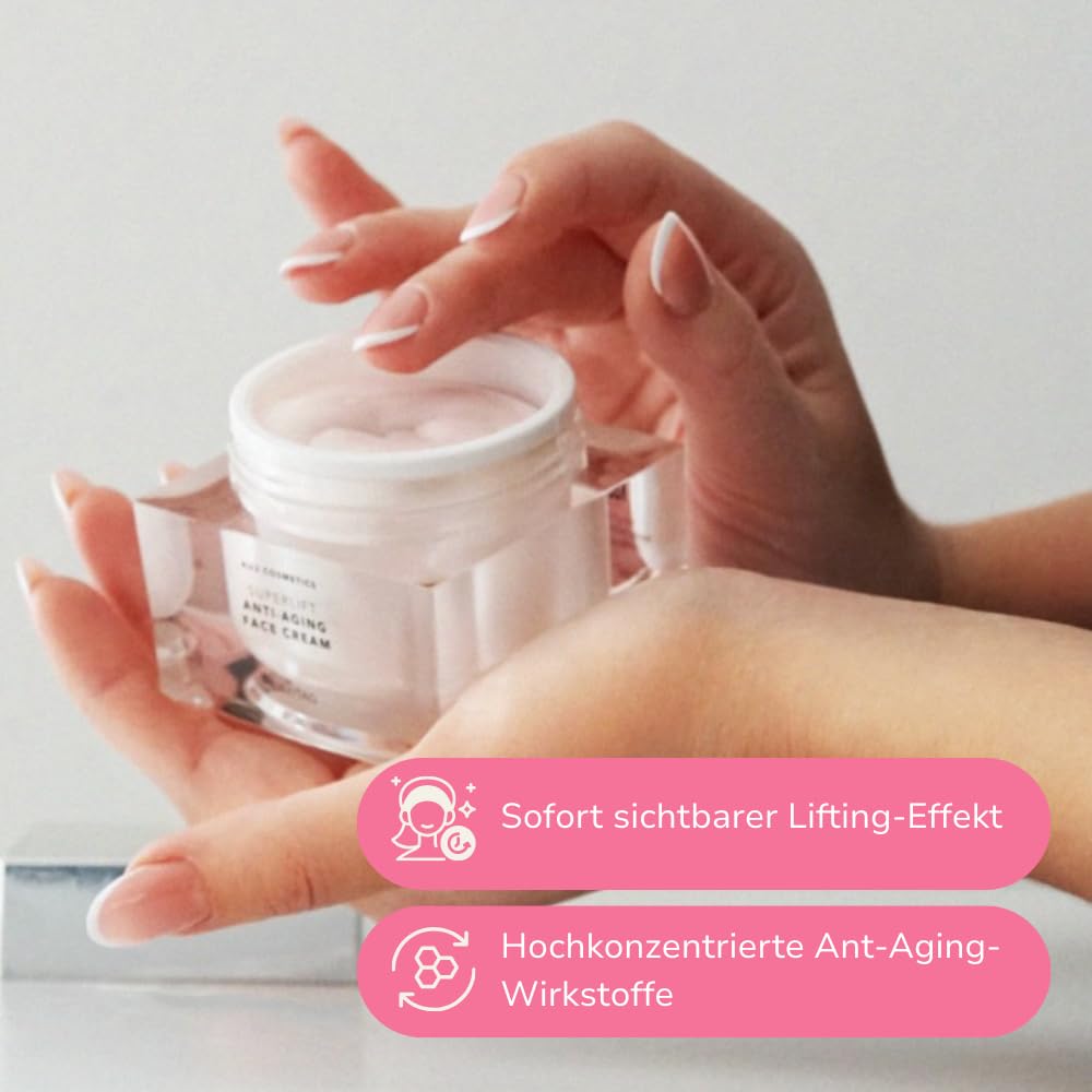 KU2 Cosmetics Crema de día antiedad Superlift, efecto lifting e hidratación intensa, cuidado antiarrugas para una piel firme, fabricada en Alemania, 50 ml