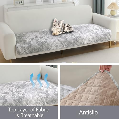 Image of HOKIPO Printed Waterproof + Anti-Slip + Quick Dry Sofa Seat Mats, Motifs Cloud Grey - Length 110cm (AR-5230-P4)