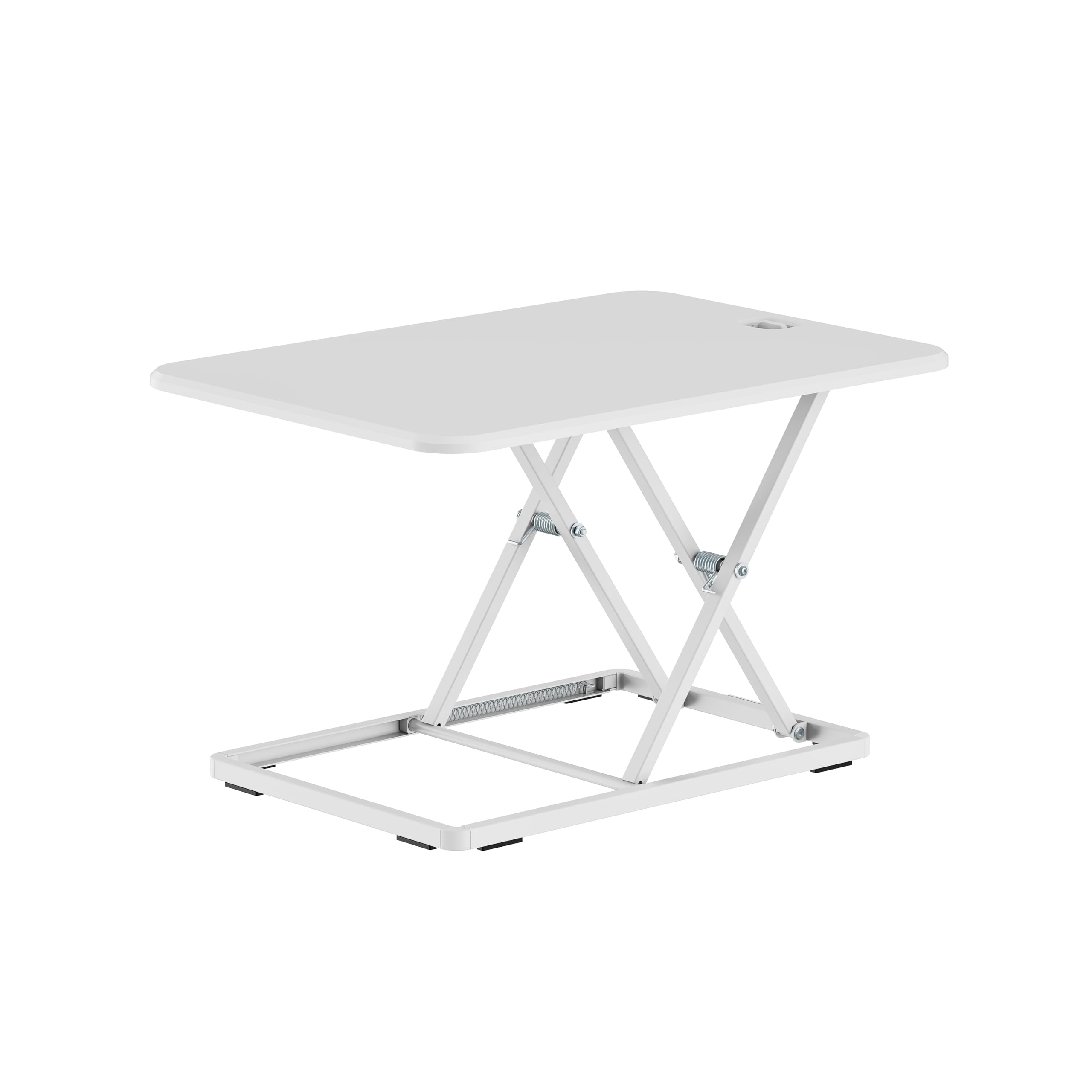 Ultra Slim Mini Desk - Schreibtischaufsatz - Höhe 4,5-40,5 cm - Breite 47 x 67 cm - Sitz-Steh Arbeitsplatz - Schreibtischaufsatz - Weiß - Gasfeder Bedienung