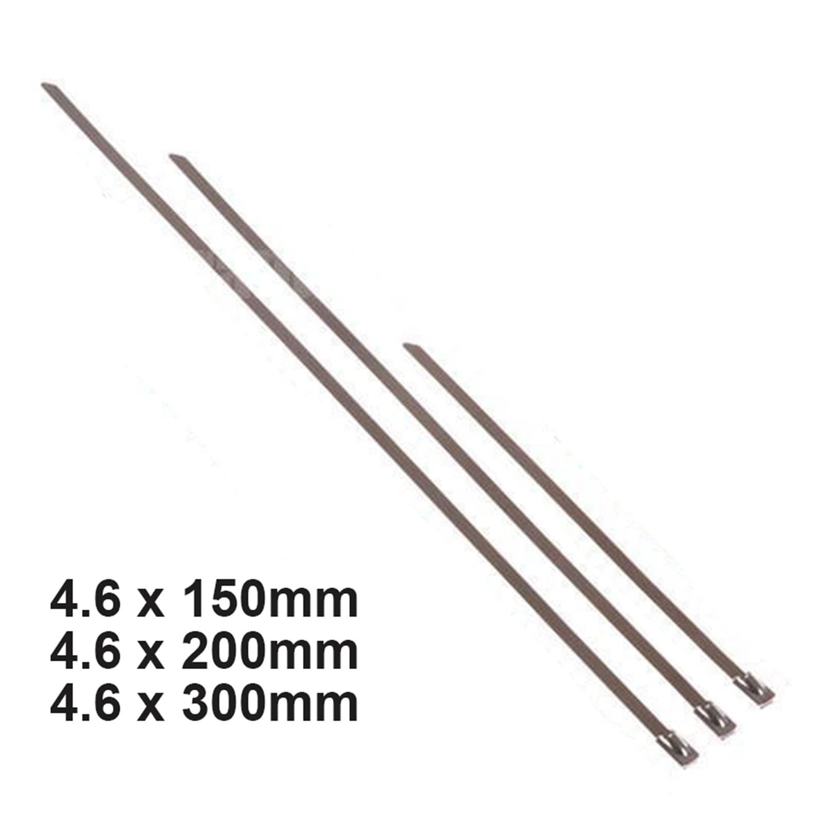 RWRAPS Fascette per Cavi in Acciaio Inossidabile da 20 Pezzi Fascette per Cavi autobloccanti da 4,6 mm Fascette per Cavi in Metallo (Colore: Argento, Dimensioni: 300mm) (Argento 200mm)