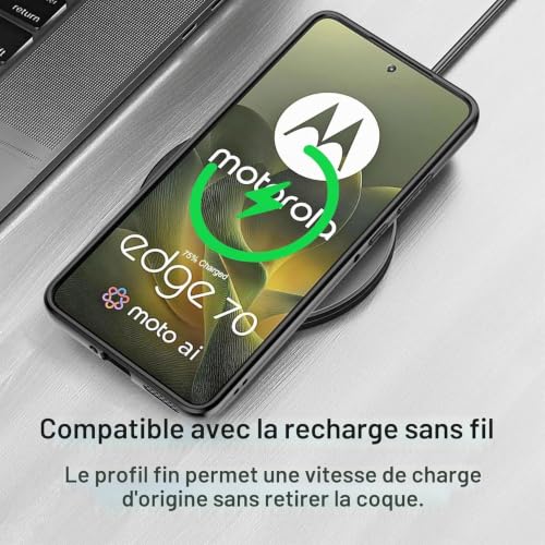 Image of VONZEE Clear Back Case Cover for Moto Edge 70 5G | Shockproof Design | Hard Back Cover Case for Moto Edge 70 5G (PC & TPU, Black)