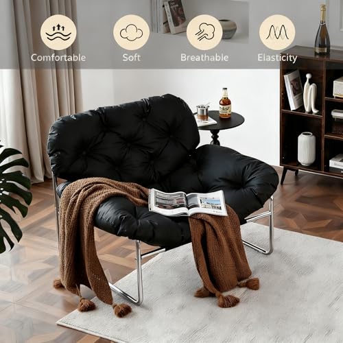 Sillón plegable cuero color gris miniatura 6
