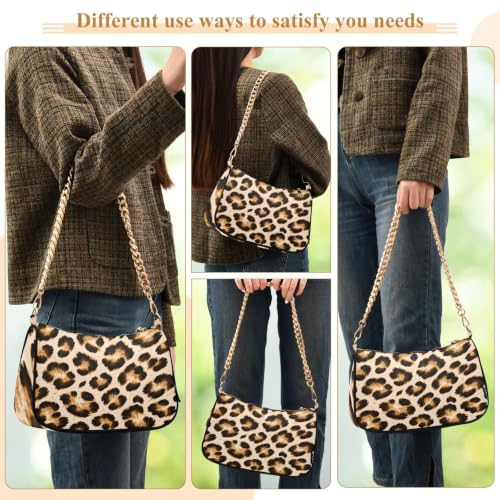 Image of Shoulder Bags for Women Animal Zebra Leopard Cheetah Tiger Print Hobo Tote Handbag Small Clutch Purse with Zipper Closure