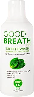 Goodbreath Labs Mouthwash | New Ozone Technology Specialized in Chronic Halitosis | Mouth Rinse Alcohol Free | Bad Breath Neutralizer | Mint Flavor Oral Rinse for Gum Disease ((1 Pack) 16 oz)