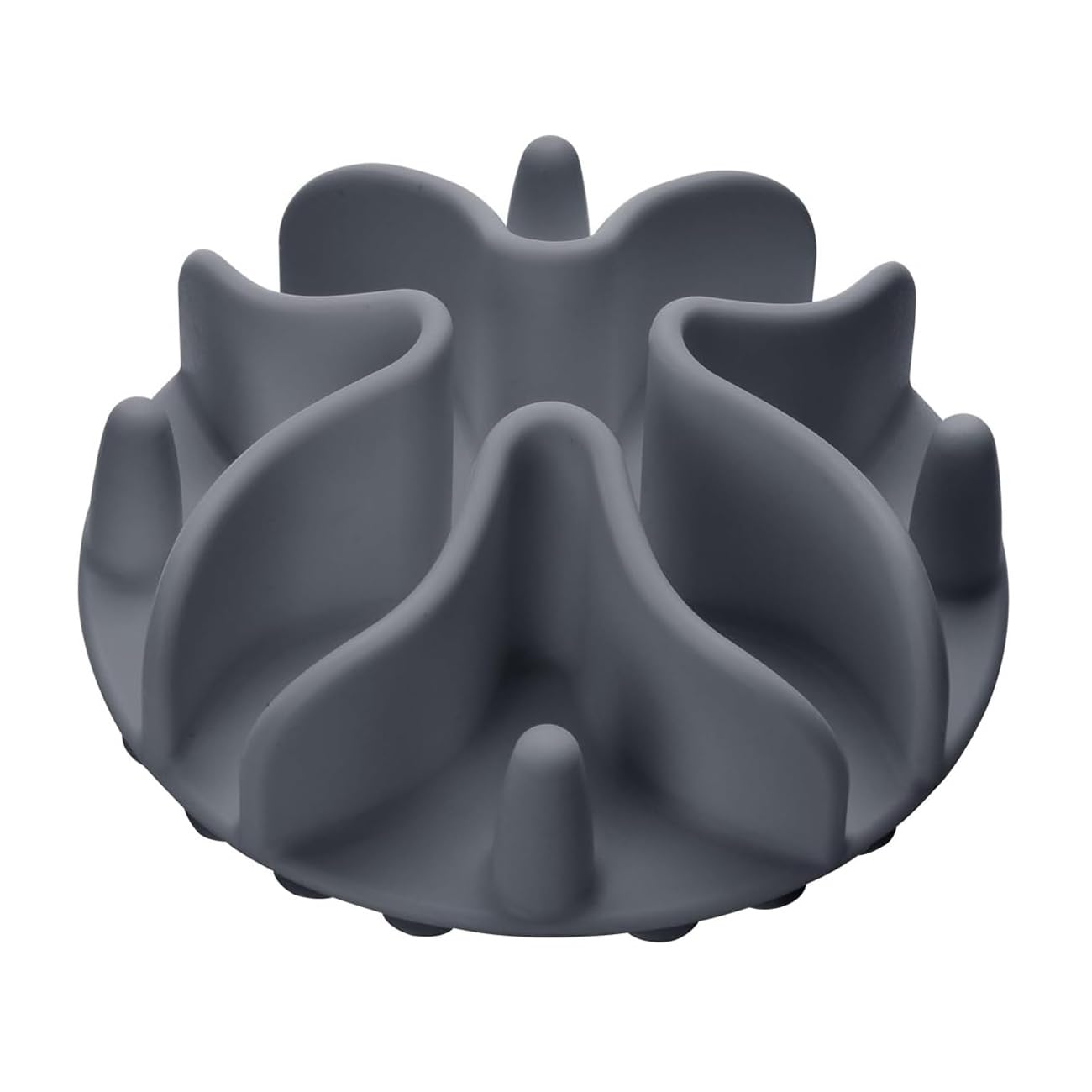 Slow Feeder Dog Bowls Insert, Silicone Slow Feeder Bowl with Strong Suction Cups Perfect for Stainless Steel Glass Ceramic Dog Bowls (Grey, Medium Size)