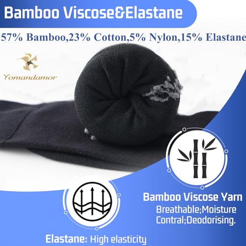 Yomandamor Men's 5 Pack Mid-Calf Dress Socks,Size 10-134