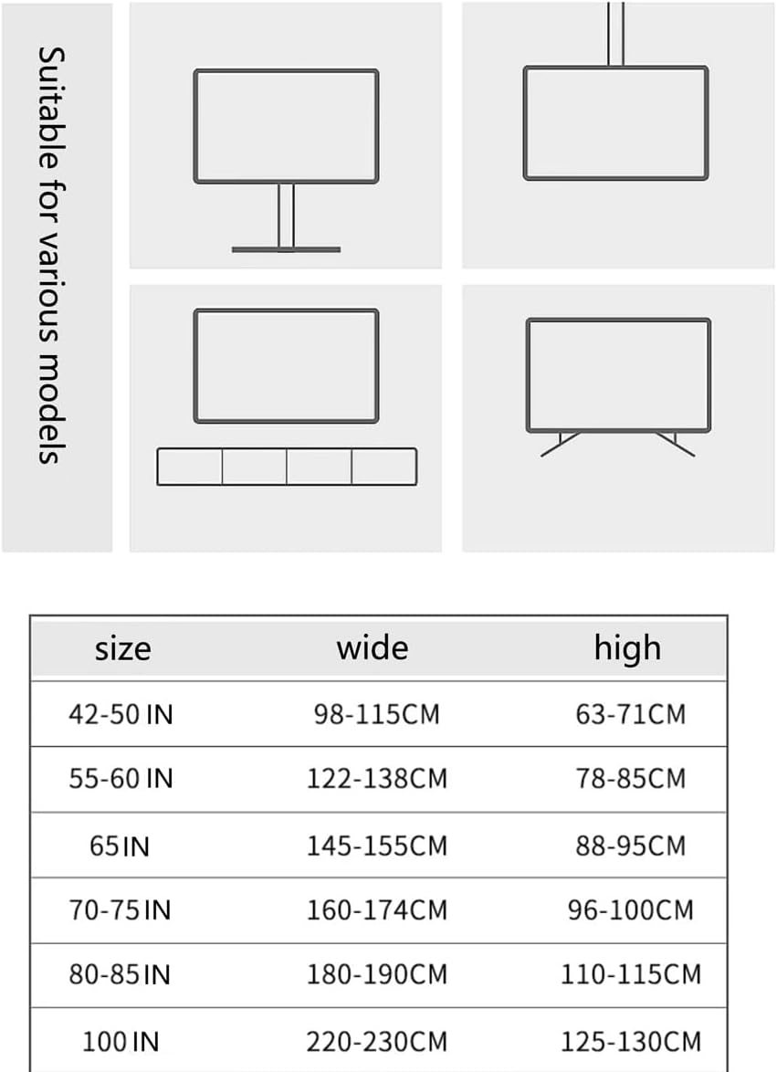 19-85 Inch Computer Dust Cover LCD Cover Towel Desktop Protection Computer Cover(Size:80-85IN,Color:B)
