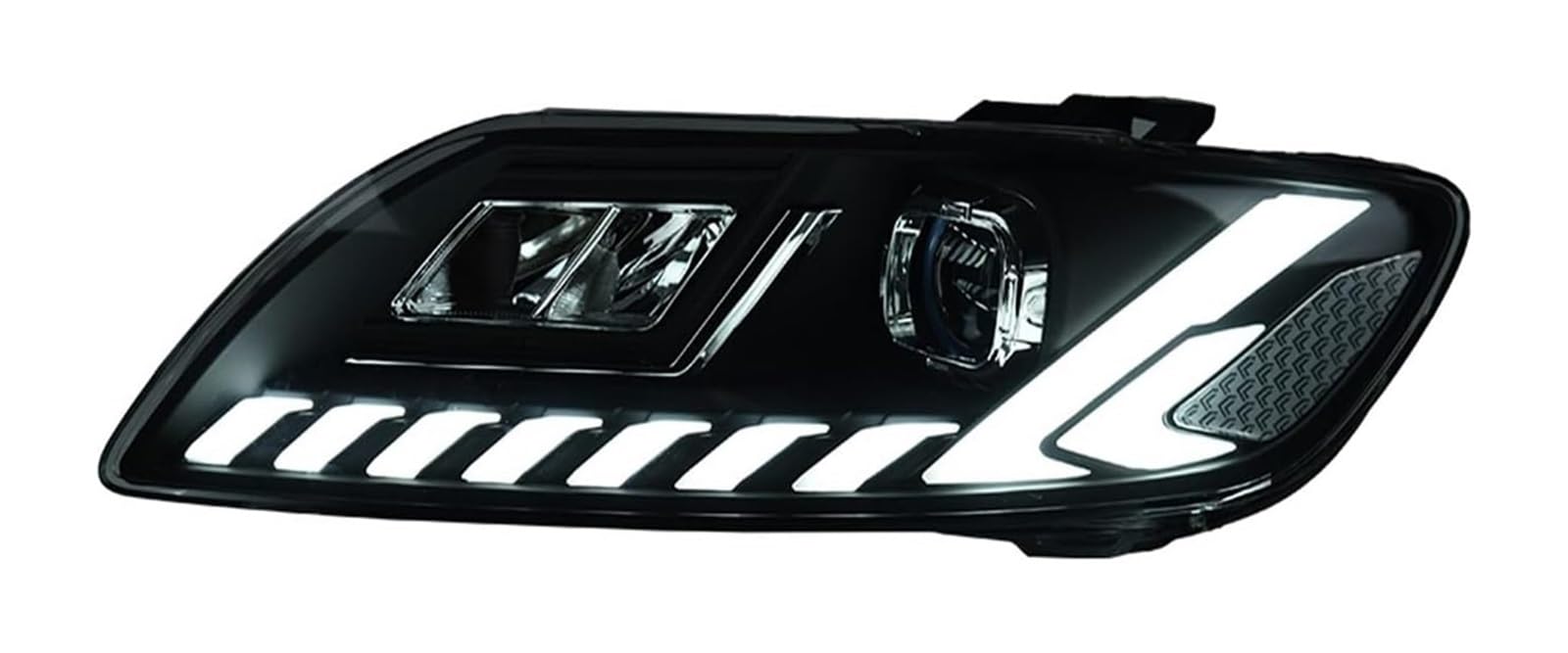 Przednie reflektory do Audi Q7 (2006-2015) Kierunkowskazy do jazdy dziennej soczewki automatyczne (2010-2016 bez AFS)
