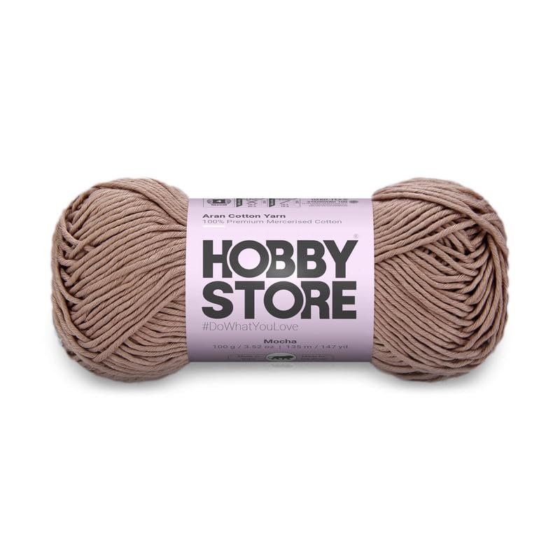 Image of Cotton - Aran Yarn - 100% Mercerised Cotton Aran Yarn for Crochet & Knitting Durable Home Decor (1 ball /100 g) - 431 Mocha | Magic Needles