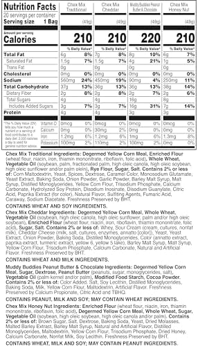 Chex Mix Variety Pack - 20 Bags, Sweet & Salty Snack