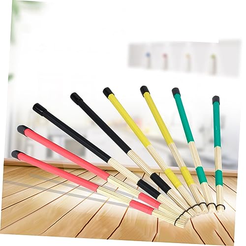 2 piezas de baquetas de bambú para jazz, cepillos para batería y baquetas de madera para instrumentos de percusión, con tensión ajustable para estilos de interpretación versátiles, para bateristas y músicos de jazz miniatura 5