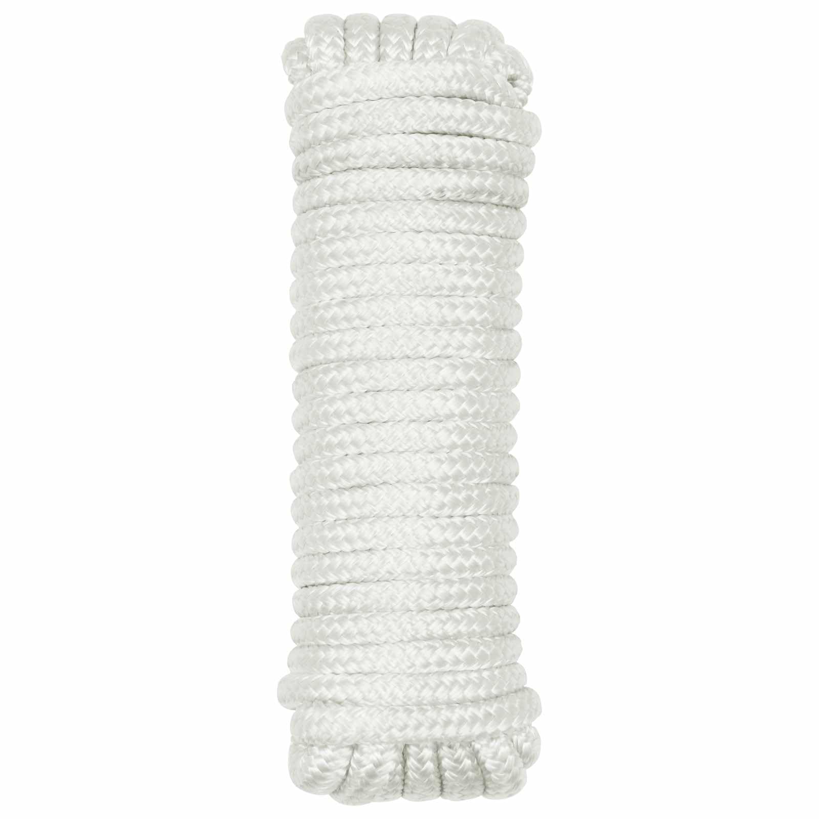 Cuerda para barco, 12 mm, 15 m, poliéster blanco, resistente a la intemperie, resistente a los rayos UV, con extremos redondos, versátil para jardín, barco, camping, fijación y seguridad