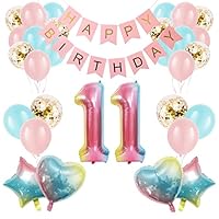 Apradas 10th Birthday Girl Decorations - Gradient Color Age 10 Balloons and Banner for Baby Showers and First Birthday Parties