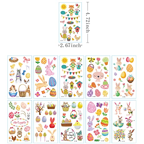 Easter Temporary Tattoos For Kids,Easter Party Favor, Easter Decorations, 20 Sheets Egg Tree Bunny Egg Rabbit Flower Butterflies Stickers For Easter Basket Stuffers Egg Fillers Easter Party Supplies #TOP1
