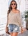 Totatuit Womens 3/4 Sleeves Crochet Hollow Out Knit Tops Summer Fashion Swimwear Beach Cover Ups Trendy 2026 Light Khaki Medium