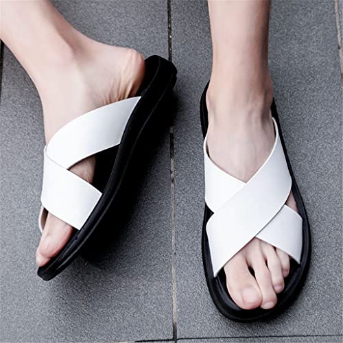 Slippers For Men Hotel Beach Shoes Big Size 47 Slip On Light Flatsmen's Sandals(C,43)4