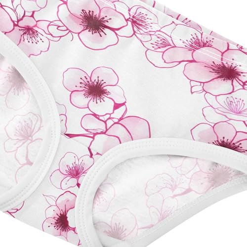 Joisal Blossom Flowers Pink White Cute Panties Girl Girls Underwear Toddler Cotton Stylish Briefs Kids Undies 2t4