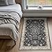 Large 3x5 Entryway Rug Indoor - Washable Non-Slip Low Pile Ultra Soft Area Rug for Large Kitchen, Bedroom Bedside, Mudroom - Distressed Boho Modern Aesthetic Geometric Decor, Ashen/Multi