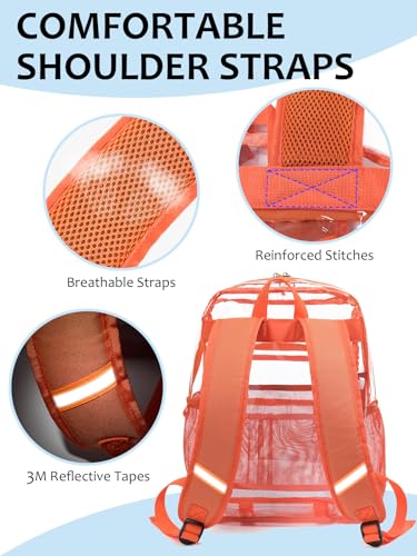 Image of Clear Backpack for School, Heavy Duty Transparent Bookbag