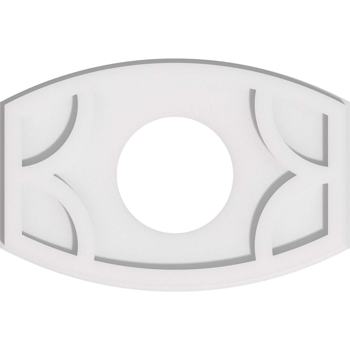 Ekena Millwork CMP18X12KY-06000 Kailey Architectural Grade PVC Contemporary Urethane Ceiling Medallions 18"W x 12"H x 6"ID x 9 3/4"C x 1"P