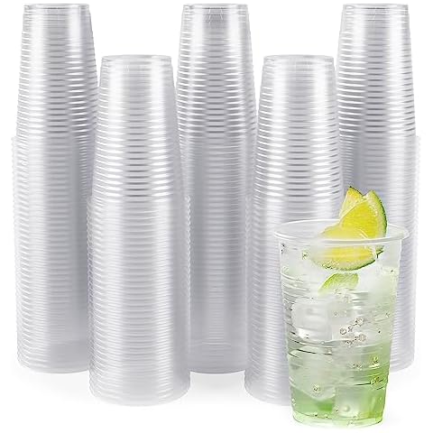 Paquete de 100 vasos de plástico transparente Shefa Cover