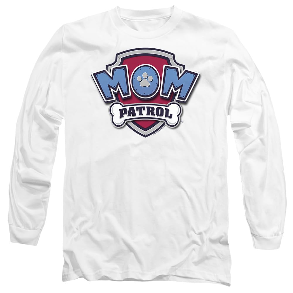 Paw Patrol Unisex Mothers Day Mom Patrol Badge Ad White Large