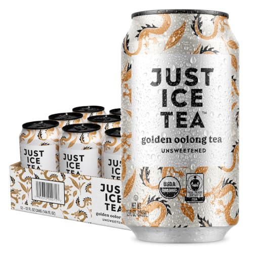 Just Ice Tea, Organic Golden Oolong Iced Tea, 12-Pack (12oz Cans)