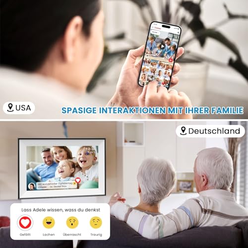 Image of 2K HD Digital Picture Frame WiFi, 10.1 Inch 32 GB LED Picture Frame with IPS Touch Screen & Calendar Weather, Auto Rotate Digital Frame, Share Photos and Videos with Sound Instantly via Frameo from