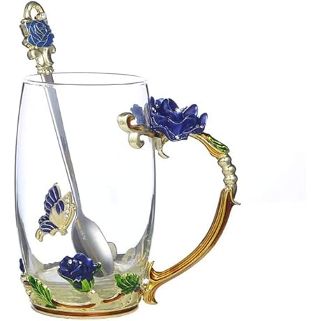 Flower Cups Tea Mug with Spoon