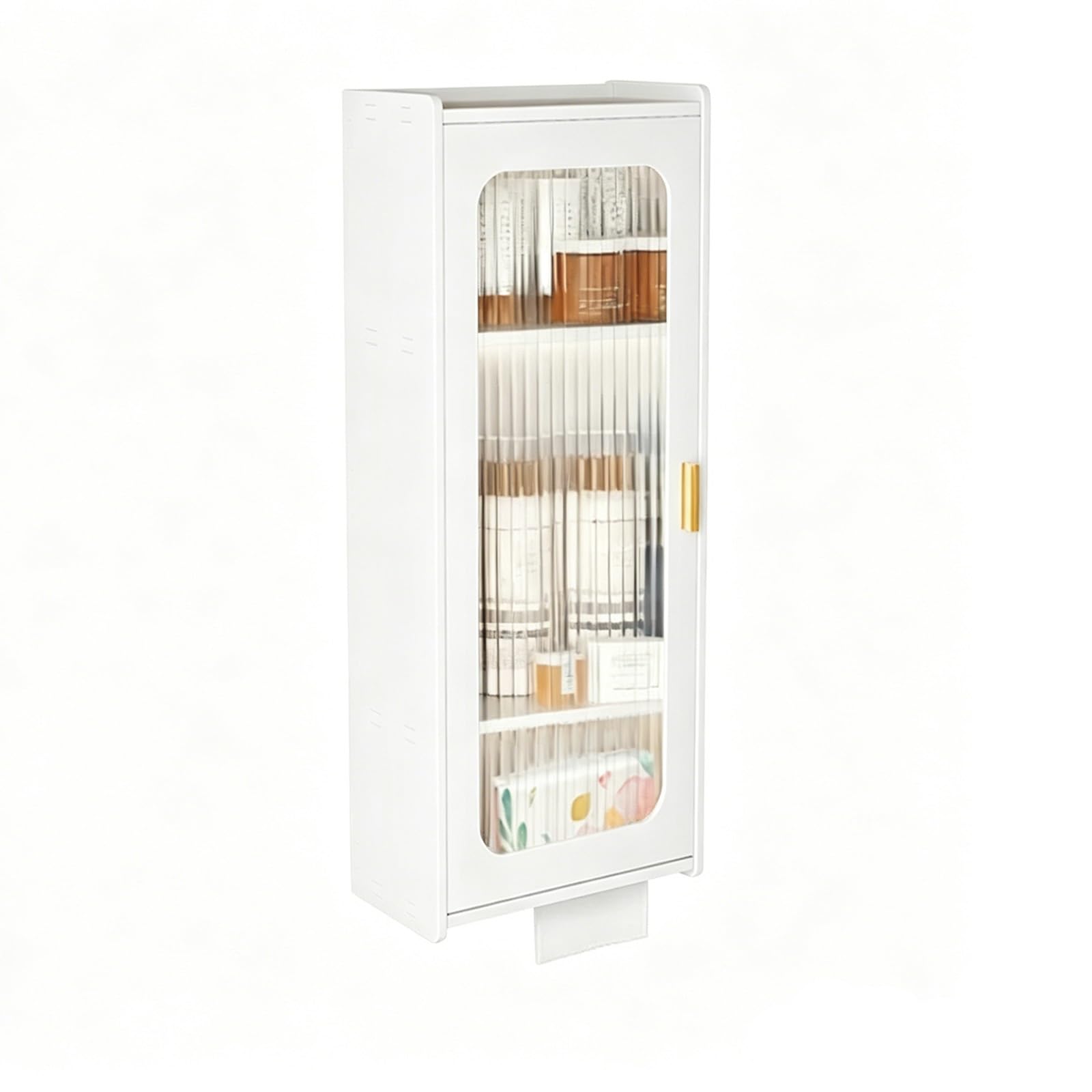 Over the Toilet Storage Cabinet with Doors, Freestanding Above Toilet Organizer, 2-Tier Humidity-Proof Bathroom Space Saver Shelf(ChgDoor FullCab 23.6x7.9x6.3in)