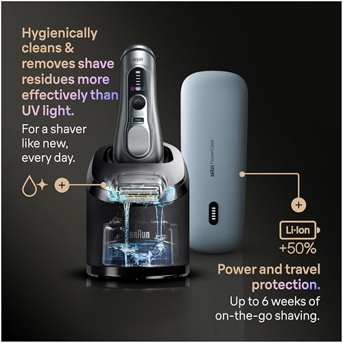 Image of Braun Electric Razor for Men Series 9 PRO+ Electric Foil Shaver with Precision Trimmer, 6in1 SmartCare Center, Travel Powercase, 9677cc